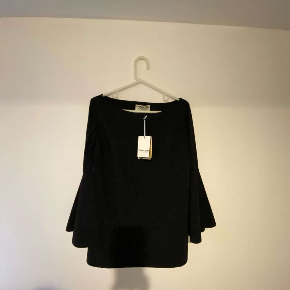 Chiara Boni Black Flared Sleeve Top
